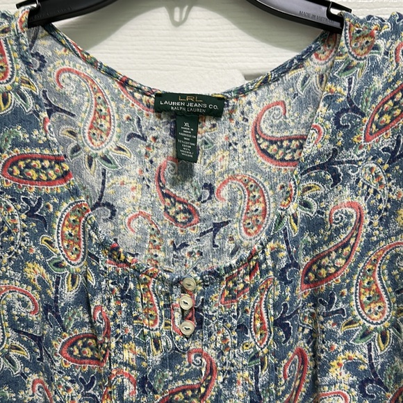 LRL Lauren Jeans Co. Sz XL top - Picture 2 of 9